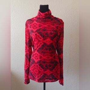 INC International Concepts Red Mock Neck Top-Size XL